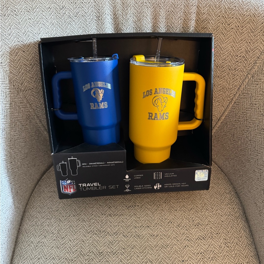 New NFL Rams Travel Tumbler 2 Pack Set